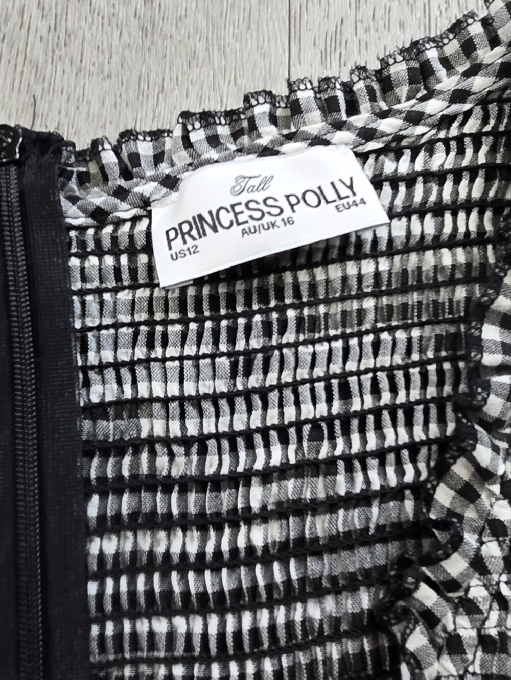 Princess Polly Black & White Gingham Smocked Romper - Picture 10 of 12